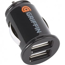 Ikroviklis automobilinis GRIFFIN su USB jungtimi (2xUSB 1A) juodas