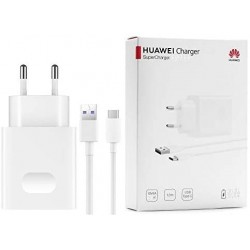 Ikroviklis originalus Huawei USB SuperCharge 22,5W + type-C kabelis baltas (service pack)