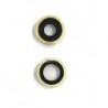 iPhone 11 kameros stikliukas su remeliu geltonas (2vnt) ORG