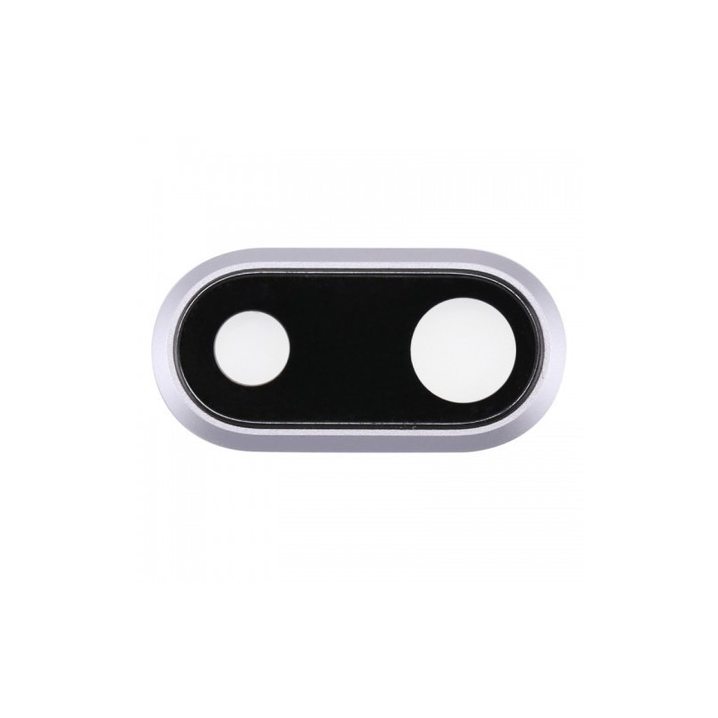 iPhone 8 Plus kameros stikliukas su remeliu sidabrinis ORG