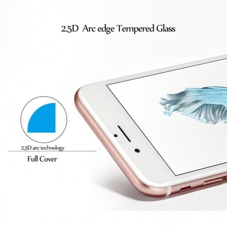 LCD apsauginis stikliukas "2.5D Full Glue" Apple iPhone 7/8 baltas be ipakavimo