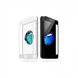 LCD apsauginis stikliukas "5D Full Glue" Apple iPhone 6/6S lenktas baltas be ipakavimo