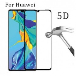 LCD apsauginis stikliukas "5D Full Glue" Huawei P20 lenktas juodas be ipakavimo