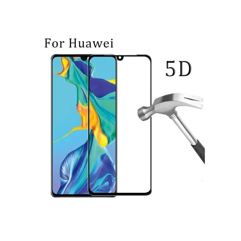 LCD apsauginis stikliukas "5D Full Glue" Huawei P20 lenktas juodas be ipakavimo