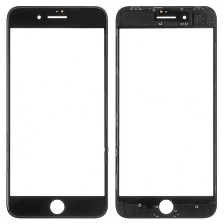 LCD stikliukas Apple iPhone 8 Plus su remeliu ir OCA juodas ORG (v2)