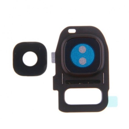 Samsung G930/G935 S7 Edge kameros stikliukas juodas ORG