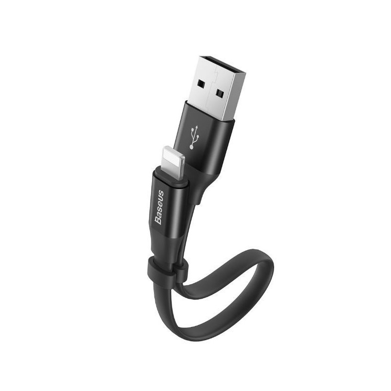 USB kabelis Baseus lightning 0.23m (2A) juodas
