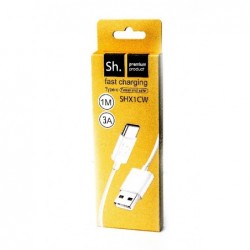 USB kabelis Sh X1 Rapid type-C (3A) 1m baltas