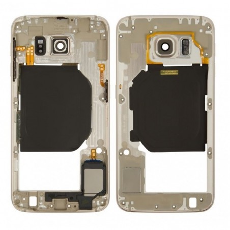 Vidinis korpusas Samsung G920F S6 auksinis su zumeriu ir soniniais mygtukais originalus (used Grade 