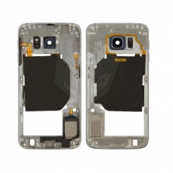 Vidinis korpusas Samsung G920F S6 melynas (juodas) su zumeriu ir soniniais mygtukais originalus (use
