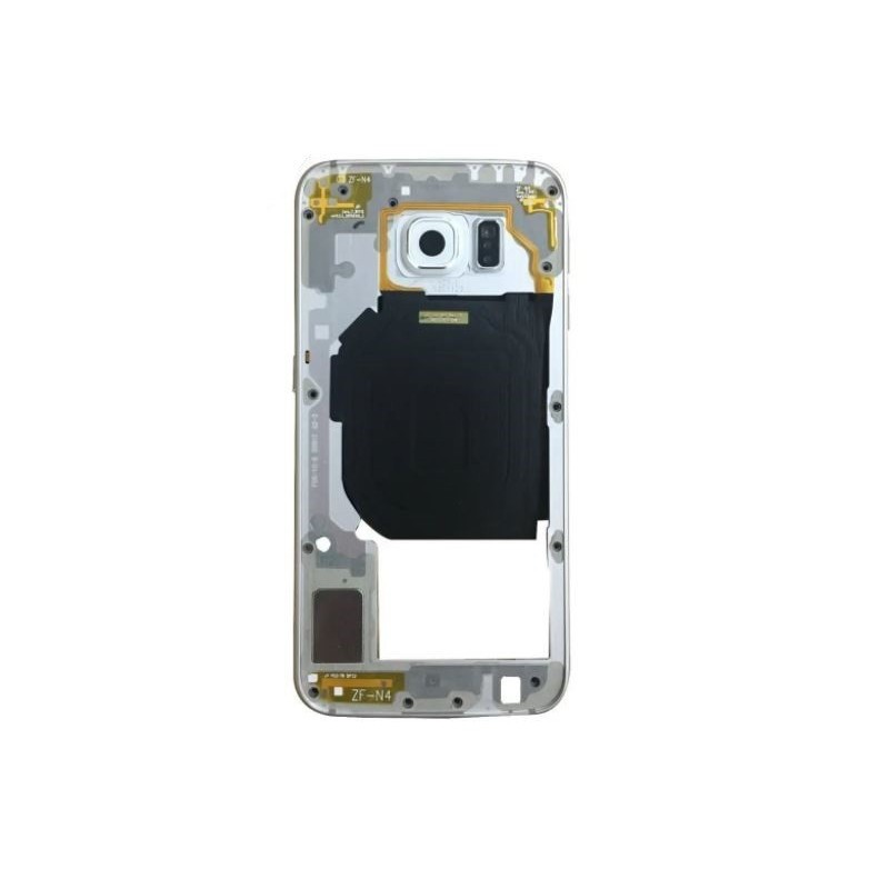 Vidinis korpusas Samsung G920F S6 sidabrinis (baltas) su zumeriu ir soniniais mygtukais originalus (