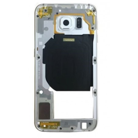 Vidinis korpusas Samsung G920F S6 sidabrinis (baltas) su zumeriu ir soniniais mygtukais originalus (