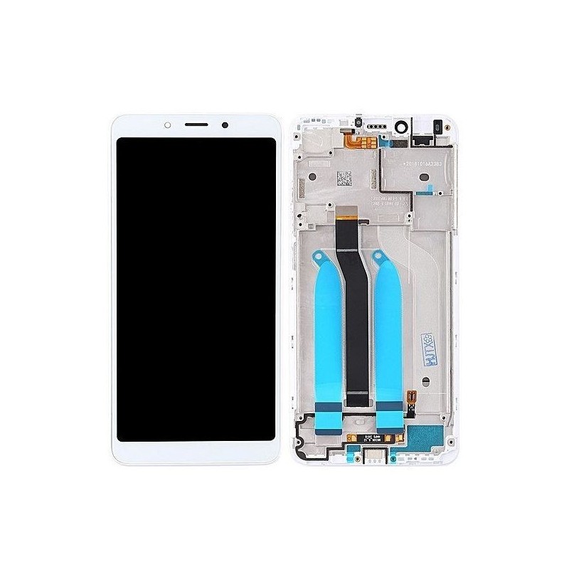 Ekranas Xiaomi Redmi 6/6A su lietimui jautriu stikliuku su remeliu baltas originalus (service pack)