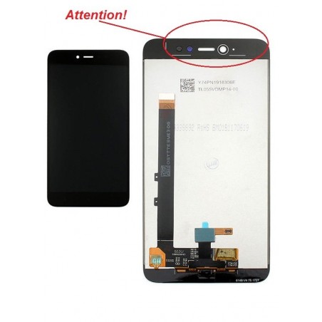 Ekranas Xiaomi Redmi Note 5A Prime su lietimui jautriu stikliuku juodas HQ