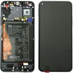 Ekranas Huawei Honor 20 su lietimui jautriu stikliuku su remeliu ir baterija juodas originalus (service pack)