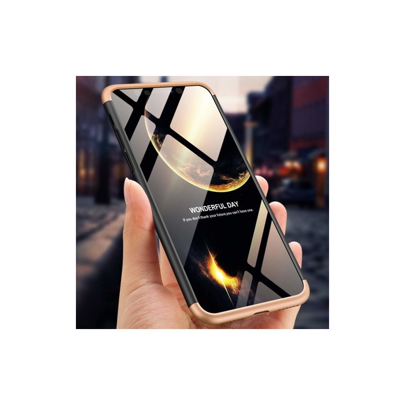 Dėklas GKK 360 Protection Case Front and Back iPhone XR juodas auksinis