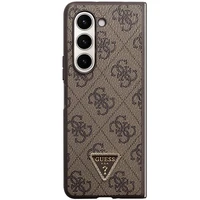 Guess odinis 4G trikampio Strass dėklas telefonui Samsung Galaxy Z Fold 5 - rudas
