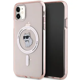 Karl Lagerfeld IML Choupette Magnetinis dėklas iPhone 11 / Xr - rožinis