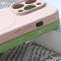 Magnetinis suderinamas silikoninis dėklas iPhone 15 Pro - rožinis