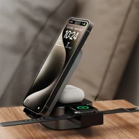 Dudao A11Pro+ 15W 3in1 indukcinis įkroviklis telefonui / išmaniajam laikrodžiui / ausinėms - juodas