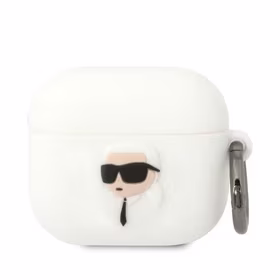 Karl Lagerfeld KLA3RUNIKH AirPods 3 dėklas silikoninis baltas Karl Head 3D