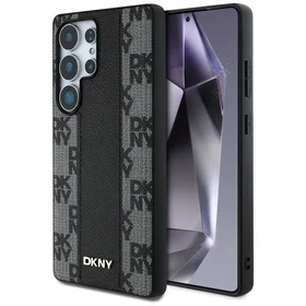 DKNY odinis languoto rašto magnetinis dėklas telefonui Samsung Galaxy S25 Ultra - juodas