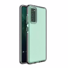 Spring Case (m) su skaidriu TPU gel apsauginiu dėklu su spalvotu rėmeliu Samsung Galaxy A72 4G - juodas