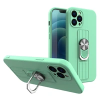 Ring Case silikoninis dėklas telefonui su piršto laikikliu ir stovu iPhone 13 mini mėtų