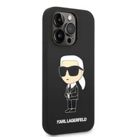 Karl Lagerfeld Silikoninis Ikonik dėklas telefonui iPhone 14 Pro Max - juodas