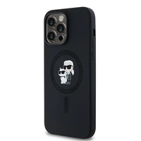 Karl Lagerfeld silikoninis Karl&Choupette magnetinis dėklas telefonui iPhone 14 Pro Max - juodas