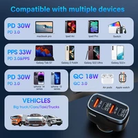 VEGER automobilinis įkroviklis 2 x USB A + 2 x Type C PD QC 3A 66W CC53-2A2C juodas