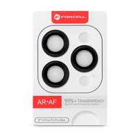 Forcell Premium grūdintas kameros objektyvo stiklas – iPhone 15 Pro / 15 Pro Max juodos titano spalvos