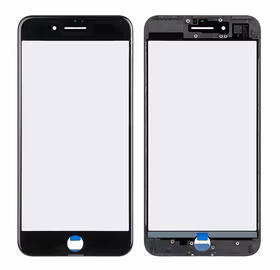 LCD stikliukas Apple iPhone 7 Plus su rėmeliu ir OCA juodas V2 ORG