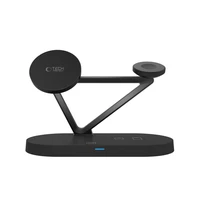 "Tech-Protect QI15W-A41 3in1" belaidis įkroviklis su "MagSafe", skirtas "Apple" įrenginiams - juodas