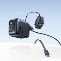 Baseus EnerCore CJ11 45W sieninis įkroviklis su USB-C jungtimi ir ištraukiamu USB-C laidu - juodas