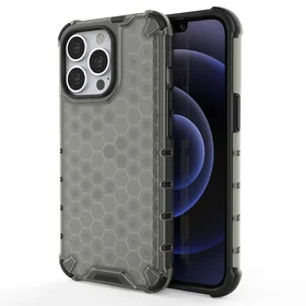 Honeycomb Case šarvu dangtelis su TPU buferiu iPhone 13 Pro juodas