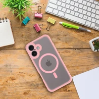 Itin matinis MAG COVER dėklas telefonui su MagSafe skirtas IPHONE 15 – šviesiai rožinis