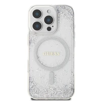 Guess GUHMP16XRGRGES iPhone 16 Pro Max 6.9" sidabro spalvos kietasis dėklas Resin Gradient Glitter MagSafe