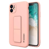 Wozinsky Kickstand dėklas silikoninis dėklas su stovu Samsung Galaxy A72 4G rožinis