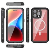 Atsparus vandeniui dėklas SHELLBOX DOT suderinamas su MagSafe IPHONE 15 Pro Max juodas