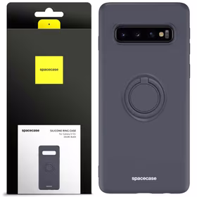 Spacecase Silikoninis dėklas su žiedu Galaxy S10+ juodas