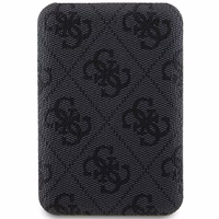 Guess indukcinė 15W GUPB5FP4EMGK 5000mAh išorinė baterija juoda/juoda 4G odinis metalinis logotipas MagSafe