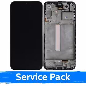LCD ekranas suderinamas su Samsung A256 A25 5G juodas su rėmeliu (Service Pack)