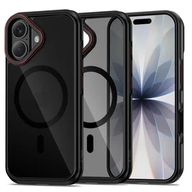 Tech-Protect MagHybrid MagSafe dėklas iPhone 17 juodas ir raudonas