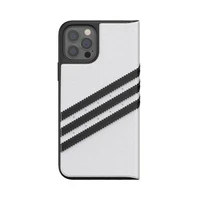 Adidas OR knyginis dėklas PU iPhone 12 / 12 Pro 6.1" - balta ir juoda