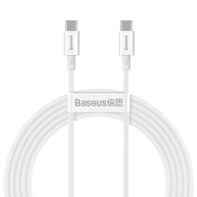 Baseus CATYS-C02 USB-C - USB-C PD QC FCP kabelis 100W 5A 2m baltas