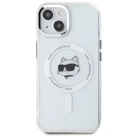 Karl Lagerfeld IML Metalinė Choupette galva MagSafe dėklas iPhone 15 - baltas