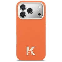KARL LAGERFELD case for IPHONE 17 Pro Max compatible with MagSafe KLHMP17X5PGFKHGO (PU FW W/ KHead Logo) orange