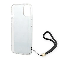 Guess GUOHCP14MH4STK iPhone 14 Plus 6.7 "juodas / juodas kietas dėklas 4G spauda Dirželis