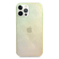 Guess GUHCP12M3D4GIRBL iPhone 12/12 Pro 6.1" vaivorykštinis/vaivorykštinis kietas dėklas 4G 3D rašto kolekcija